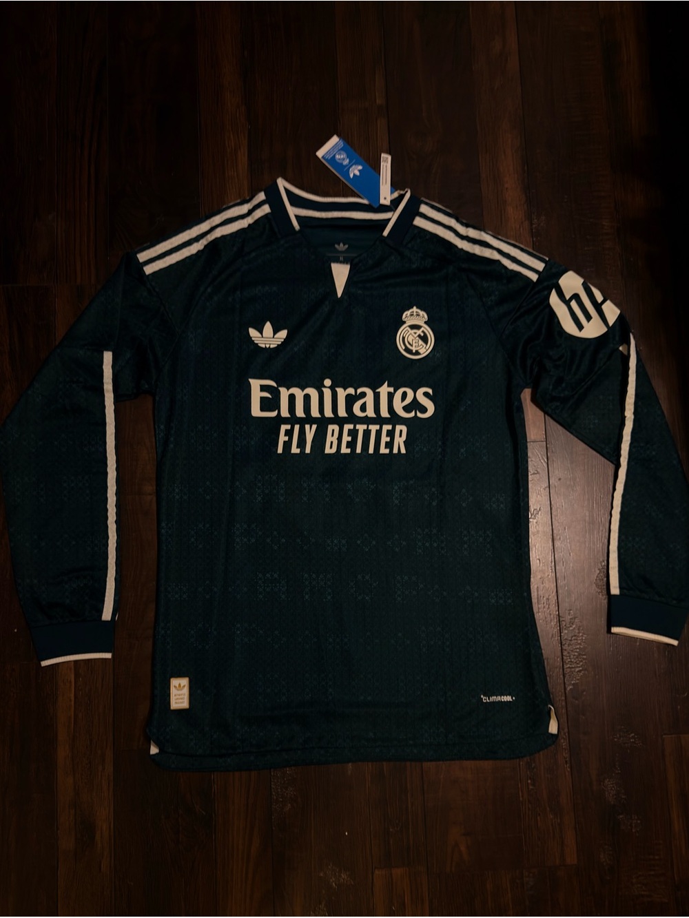 Real Madrid Away Long Sleeve Jersey - Mbappé #10 - Adidas Size XL - NWT